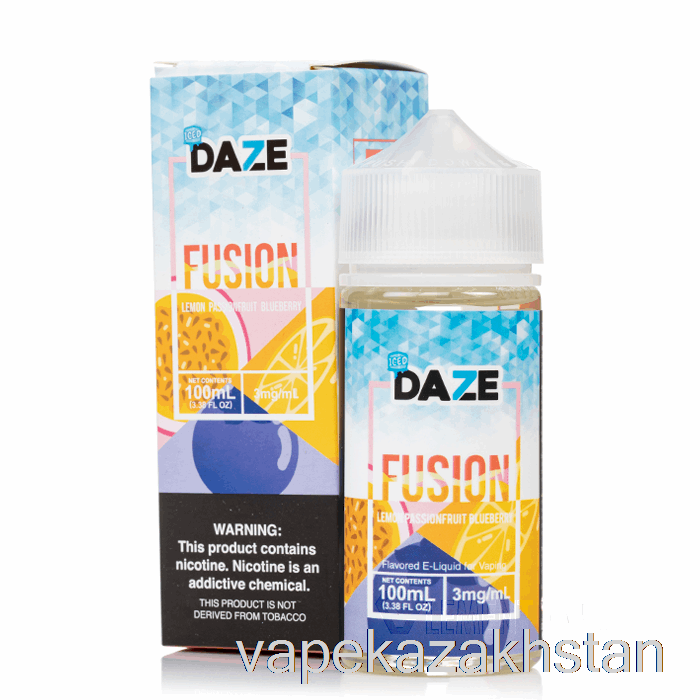 Vape Kazakhstan ICED Lemon Passionfruit Blueberry - 7 Daze Fusion - 100mL 3mg